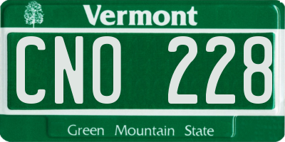 VT license plate CNO228