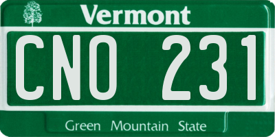VT license plate CNO231