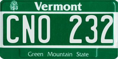 VT license plate CNO232