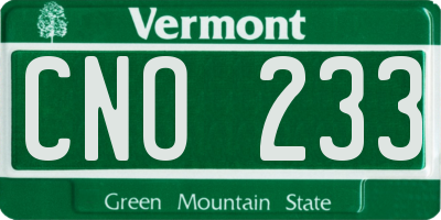 VT license plate CNO233