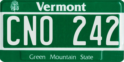 VT license plate CNO242