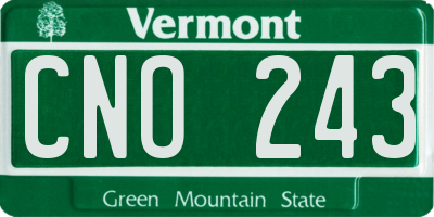 VT license plate CNO243