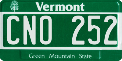 VT license plate CNO252