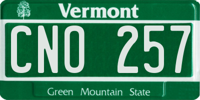 VT license plate CNO257