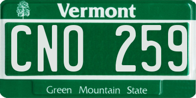 VT license plate CNO259