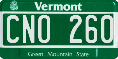 VT license plate CNO260