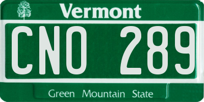 VT license plate CNO289