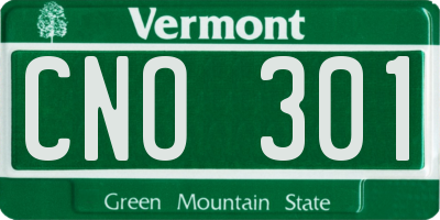 VT license plate CNO301