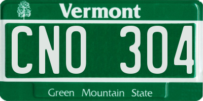 VT license plate CNO304