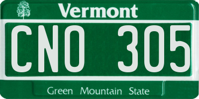 VT license plate CNO305
