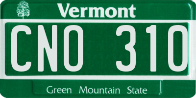 VT license plate CNO310