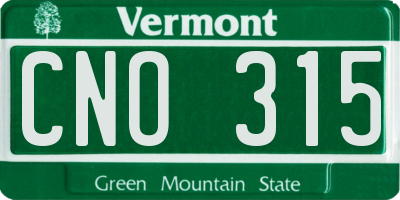 VT license plate CNO315