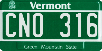 VT license plate CNO316