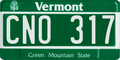 VT license plate CNO317