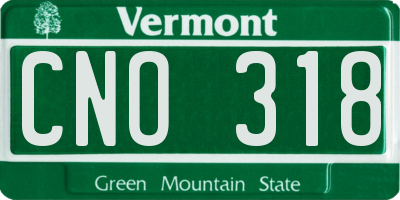 VT license plate CNO318