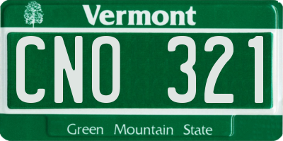 VT license plate CNO321