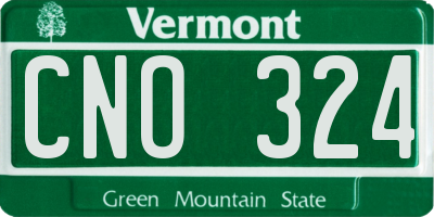 VT license plate CNO324