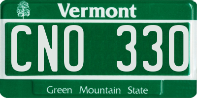 VT license plate CNO330