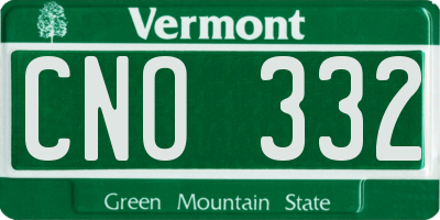 VT license plate CNO332