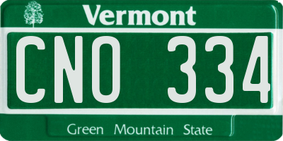 VT license plate CNO334