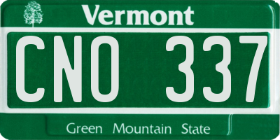 VT license plate CNO337