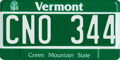 VT license plate CNO344
