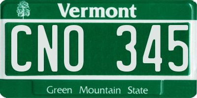 VT license plate CNO345