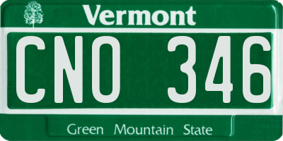 VT license plate CNO346