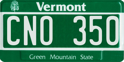 VT license plate CNO350