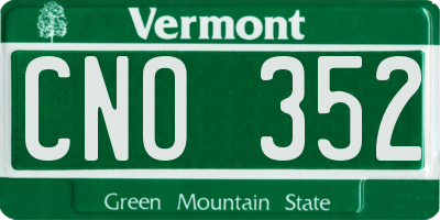 VT license plate CNO352