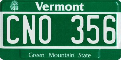 VT license plate CNO356