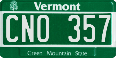 VT license plate CNO357