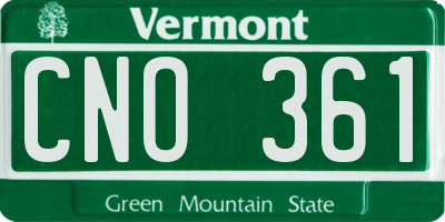 VT license plate CNO361