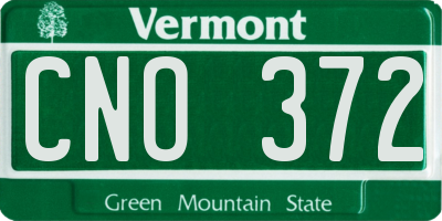 VT license plate CNO372