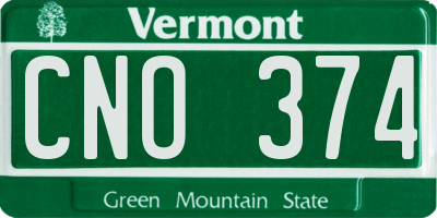 VT license plate CNO374