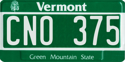 VT license plate CNO375