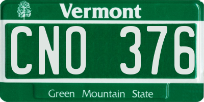 VT license plate CNO376