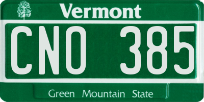 VT license plate CNO385