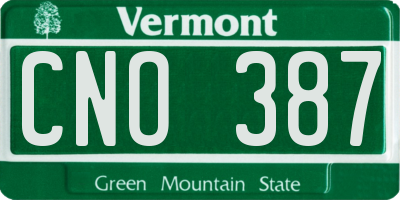 VT license plate CNO387