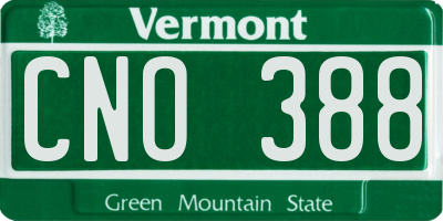 VT license plate CNO388