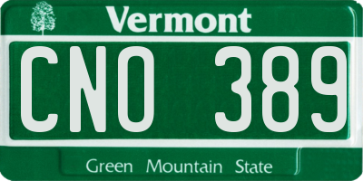 VT license plate CNO389