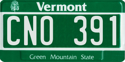VT license plate CNO391
