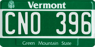 VT license plate CNO396