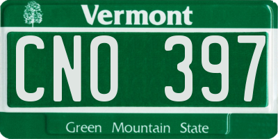 VT license plate CNO397