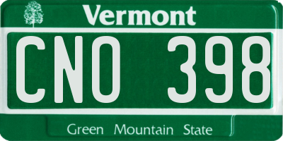VT license plate CNO398