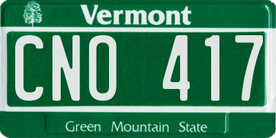 VT license plate CNO417