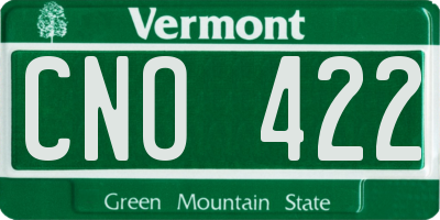 VT license plate CNO422