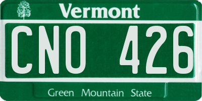 VT license plate CNO426