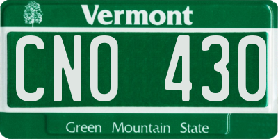 VT license plate CNO430