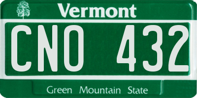 VT license plate CNO432
